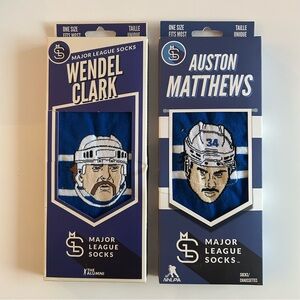 Toronto Maple Leafs Mens Socks with Auston Matthews & Wendel Clark